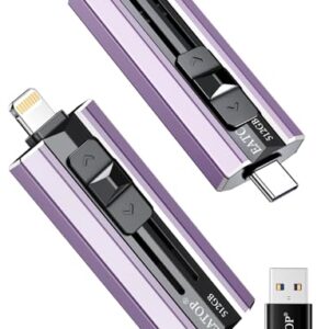 EATOP 512GB Flash Drive Intended for iPhone iPad, Memory Stick Storage for Photos and Videos Backup, Compatible with iPhone iPad Android PC, Plug and Play, No Application Required (Purple) - Demo Store