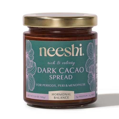 NEESHI Dark Cacao Spread – Hormone-Balancing Superfood Chocolate Spread – Low Sugar, Vegan, Gluten-Free, All-Natural – Supports PMS & Menopause Relief – 1-Week Supply​ -