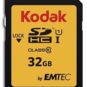 KODAK SDHC Card 32GB UHS-I U1 V10 Premium, up to 85MB/s Read Speed, for Full HD Video and High-Resolution Pictures, Compatible with SDHC Standard - EKMSD32GHC10K - Demo Store