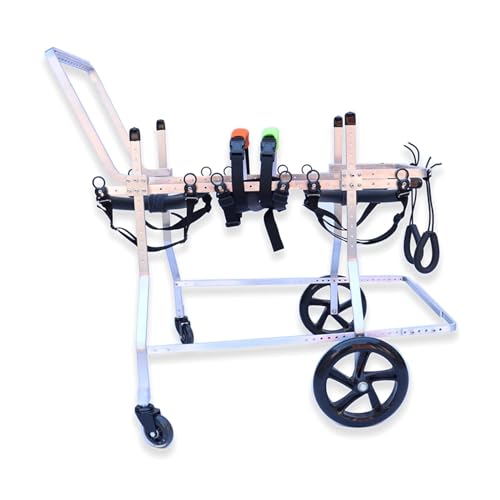 Pet Supplies Dog Wheelchair for Back Legs 4 Wheel Adjustable Aluminum Alloy Assist Walk Tool Lightweight -