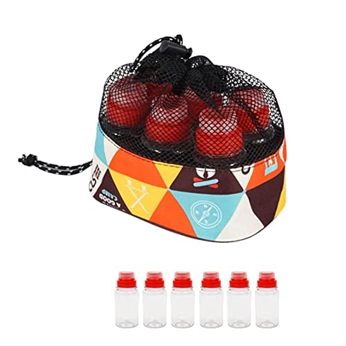 Joyeee 6 Pack Empty Travel Spice Kit, 2.7 oz Plastic Olive Oil Spice Bottle Containers Set with Red Cap, Perfect for Storing Soy Sauce, All Purpose Liquid Seasoning, BPA Free, Safe Plastic - PET, #18 -