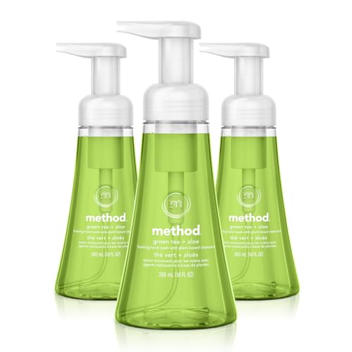 Method Foaming Hand Soap, Green Tea + Aloe, 10 Ounce (Pack of 3) -