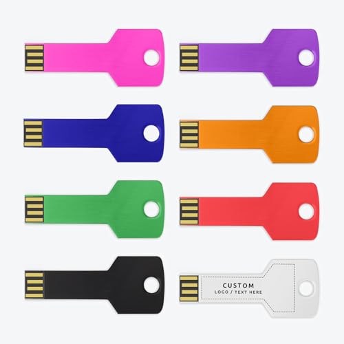 Key-Shaped Custom USB Flash Drive | Bulk Personalized Thumb Drive with Logo | High-Speed USB 2.0 Memory Stick | Corporate Gift & Promotional Storage Solution (64G,500PCS) - Demo Store