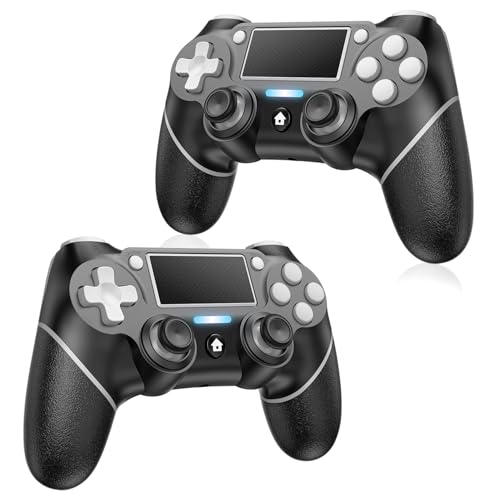 Matbip 2 Pack wireless controller for PS4, P4 controller compatible p4/pro/slim/pc,wireless P4 controller with dual vibration, Turbo, type-c port -