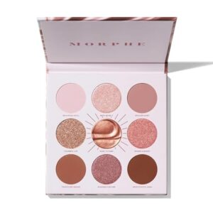 Morphe Rich & Foiled Artistry Palette - Foil-Effect Eyeshadow Palette with Matte, Shimmer & Foil Finishes - Mauve & Pink Eyeshadow with Luminous Payoff - Rose to Fame (0.35 oz) -