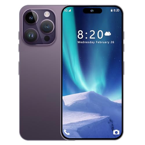 KURSARKEE I14 ProMAX Unlocked Cell Phone,Smartphone Long Battery Life 6.82" HD Screen Unlocked Phones, 6+256GB Android 13.0 with 128G Memory Card, Dual SIM/Fingerprint Lock/Face ID/GPS (Purple) – AmaSync Store