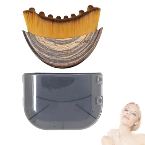 Lymphatic Drainage Face Brush – Ultra-Soft Bristles, Puffiness Reducer, Ergonomic Facial Contour Massager, Portable Beauty Tool (1pcs) -