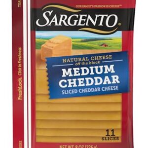 Sargento Sliced Medium Natural Cheddar Cheese, 11 slices -