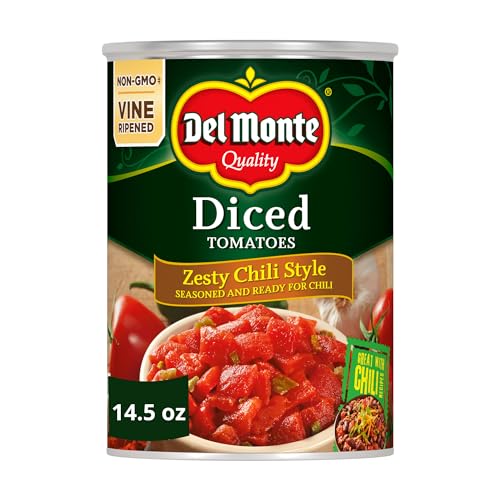 Del Monte Canned Diced Tomatoes Zesty Chili Style, 14.5 Ounce -
