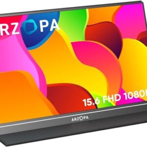 ARZOPA Portable Monitor, 15.6'' 1080P FHD Laptop Monitor USB C HDMI Computer Display HDR Eye Care External Screen w/Smart Cover for Mac Phone Xbox Switch PS5-S1 Table – AmaSync Store