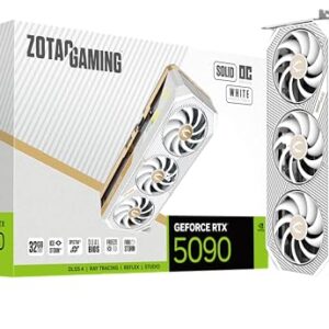 ZOTAC Gaming GeForce RTX 5090 Solid OC White Edition DLSS 4 32GB GDDR7 512-bit 28 Gbps PCIE 5.0 Gaming Graphics Card, IceStorm 3.0 Advanced Cooling, Spectra 2.0 ARGB Lighting, ZT-B50900Q-10P – AmaSync Store