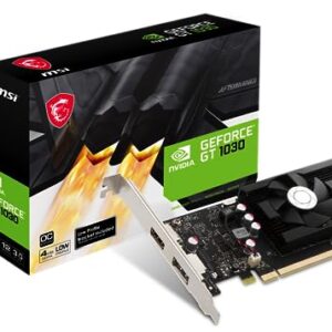 MSI Gaming GeForce GT 1030 4GB DDR4 64-bit HDCP Support DirectX 12 DP/HDMI Single Fan OC Graphics Card (GT 1030 4GD4 LP OC) -