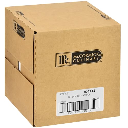 McCormick Culinary Cream of Tartar, 25 oz (Pack of 6) - Six 25 Ounce Containers of Cream of Tartar Powdered Thickening Agent for Egg Whites, Meringues, Angel Food Cake, Cookies, and More -