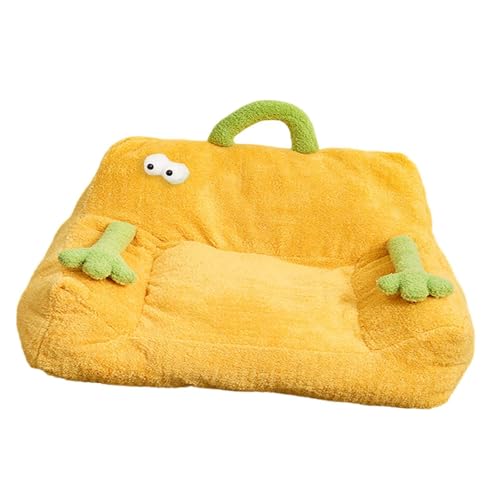 Stgfyxgs Dog Bed Mat Pet Bed Soft Washable Pet Supplies Winter Warm Pet Sleeping Bed Dog Sofa Bed for Small Medium Dogs Puppy Kittens, Yellow, L -