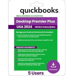 QB Premier Plus 2024 | 5 User's | NO DVD | Lifetime Version | Amazon Message Delivery(Within 1-8hrs) | Only PC, Not for Mac | 100% Money Back Guarantee – AmaSync Store