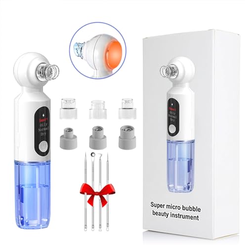 Blackhead Remover Hydro Facials Pore Vacuum Suction Pore Cleaning Machine Hot Compress Hydrating Cleaner Pimple Extractor with USB Charging Cable Beauty Device -
