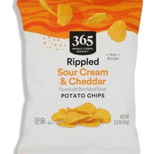 365 by Whole Foods Market, Chip Potato Rippled Cheddar Sour Cream Single, 1.5 Ounce -