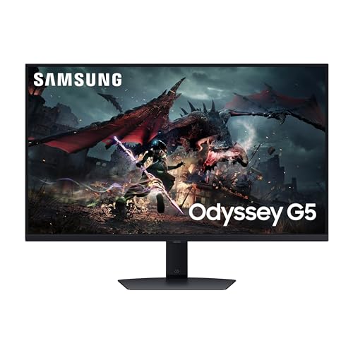 SAMSUNG 32-Inch Odyssey G50D Series QHD Fast IPS G-Sync Compatible Gaming Monitor, 1ms, VESA DisplayHDR 400, 180Hz, AMD FreeSync, Adjustable Stand, Eye Saver Mode, LS32DG502ENXZA, 2024 - Demo Store