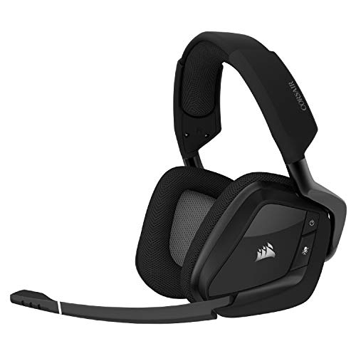 CORSAIR VOID RGB ELITE Wireless Gaming Headset – 7.1 Surround Sound – Omni-Directional Microphone – Microfiber Mesh Earpads – Up to 40ft Range – iCUE Compatible – PC, Mac, PS5, PS4 – Carbon -