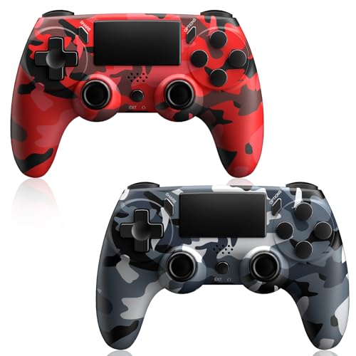 KDYGPDCT 2 Pack Wireless Controller for PS4,Remote Controller with 6-Axis Motion Sensor, Sensitive Touch Pad, Built-in Speaker & Headphone Jack, Compatible with PlayStation 4/Pro/Slim/PC -