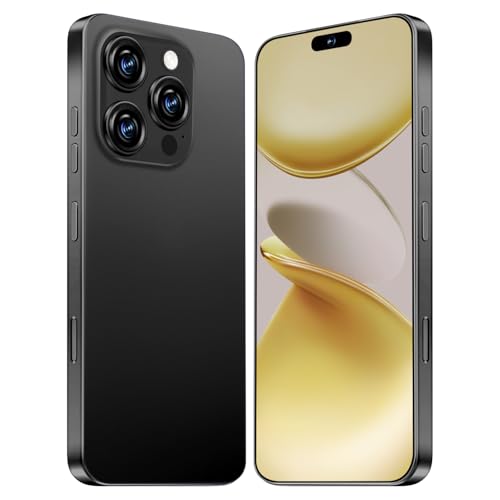 QFJ I16 PROMAX 5G Phone,Smartphone Unlocked Cell Phone 12GB+512GB/6.99“ HD Screen Display/68MP+108MP Camera/7000 mAh, Dual SIM Card/Face Unlock/Fingerprint Button Unlock-and take Photos (Black) – AmaSync Store