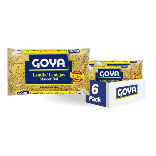 Goya Foods Lentils, Dry, 4 Pound (Pack of 6) -