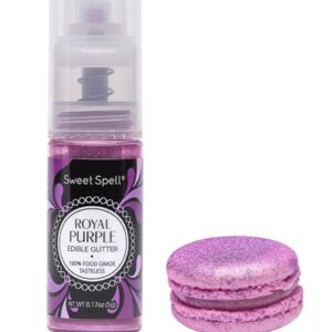 Sweet Spell Edible Cake Glitter Spray – Shimmering Magic for Cakes Decorating & Cocktails – 100% Edible, Food-Grade, Vegan, Gluten-Free (Purple) -