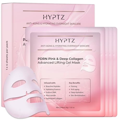 realori Salmon DNA PDRN Collagen Face Mask – Korean Skincare Hydrogel Overnight Collagen Face Mask for Glass Skin – Lifting, Firming, Moisturizing & Pore Refining – 4 Jelly Masks for Women and Men -
