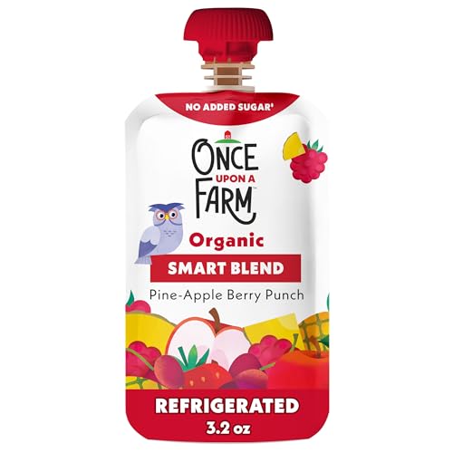 Once Upon a Farm Smart Blend Pine-Apple Berry Punch Organic Snack Pouch, 3.2oz -