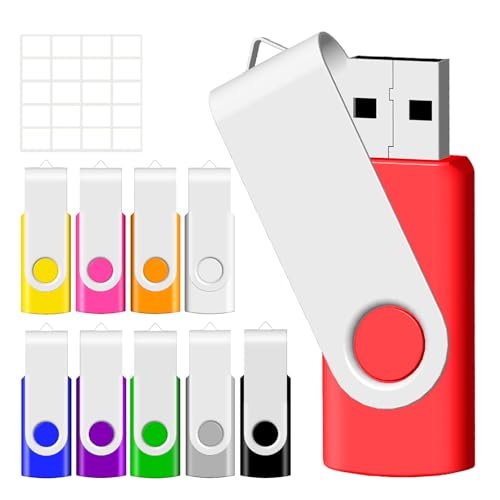2GB USB Flash Drive 10 Pack JBOS 2 GB USB Drives Memory Stick Swivel 2G Thumb Drives Gig Stick USB2.0 Pen Drive for Date Storage, 2 Gig UBS Flash Drive, Zip Drive, Jump Drive, USB Stick, Mixed Color - Demo Store