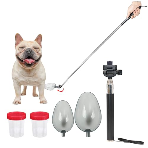 iNenya Dog Cat Urine Collector- Telescopic Handled Dog Pee Sample Catcher for Veterinary Supplies, Urine Stick for Small Large Female Dogs Extends to 42" -