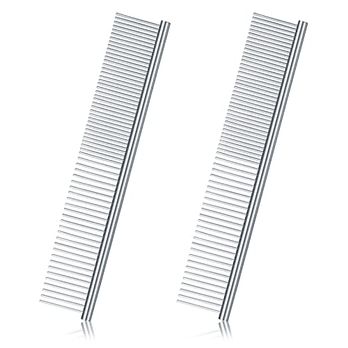 2 Pieces Macrame Comb and Tassel Brush Kit - Stainless Steel Combs for Pet Grooming, Macrame Fringe Cord and Supplies (Silver) -