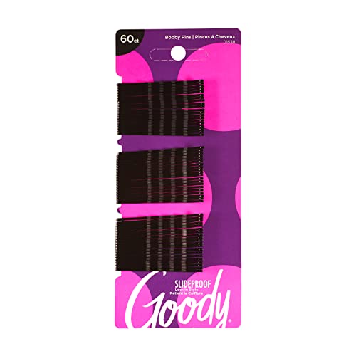 Goody SlideProof Bobby Pins, Black, 60-count (1942233) -