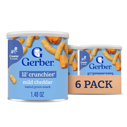Gerber Snacks for Baby Lil Crunchies, Mild Cheddar, 1.48 Ounce (Pack of 6) -