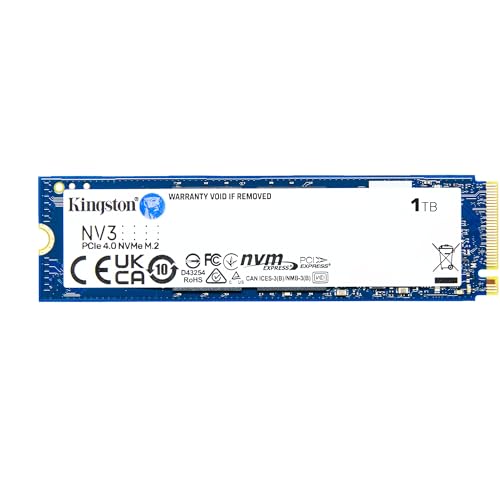 Kingston NV3 1TB M.2 2280 NVMe SSD | PCIe 4.0 Gen 4x4 | Up to 6000 MB/s | SNV3S/1000G - Demo Store