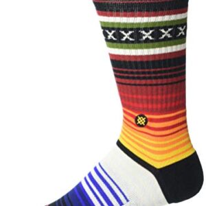 Stance mens Crew Curren St Crew Socks, Red, Large US -