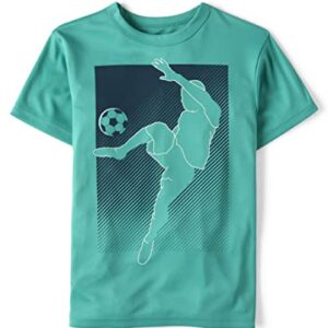 The Children's Place Boys Short Sleeve Fashion Top T-Shirt, Clear Aqua, 16 US -