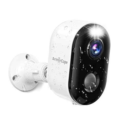 Security Cameras Wireless Outdoor, Battery Powered 2k Color Night Vision, AI Motion Detection Spotlight Siren, IP66 Weatherproof, 2-Way Talk, SD/Cloud Storage, 2.4Ghz WiFi Cameras for Home Security -