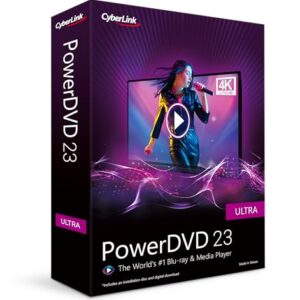 CyberLink PowerDVD 23 Ultra | Award-Winning Blu-ray, DVD, & Media Player Software | Play Virtually Any File Format [Retail Box with Download Card] – AmaSync Store