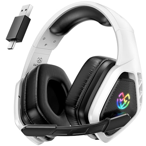 Wireless Gaming Headset for PC, Ps5, Ps4, 2.4 Ghz USB & Type-C Gaming Headphones with Microphone, 30H Battery Bluetooth Headphones for Switch, Laptop, Mobile, Mac -