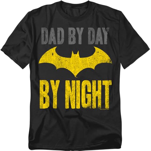 Popfunk Batman Dad by Day T Shirt for Father's Day & Stickers (XXX-Large) Black -