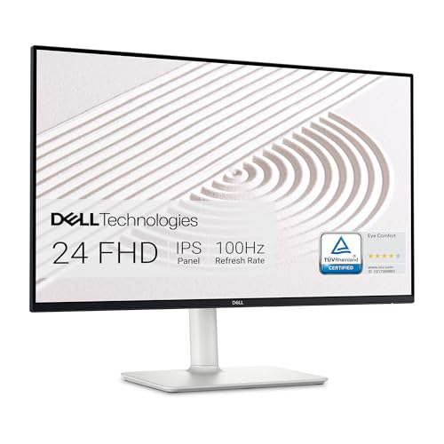 Dell S2425HS Monitor – 23.8 Inch, FHD (1920×1080) Display, 100Hz Refresh Rate 1500:1 Contrast Ratio, TÜV Rheinland Eye Comfort 4 Star, Integrated 2x5W Speaker, Height/Tilt/Swivel/Pivot – Ash White – AmaSync Store