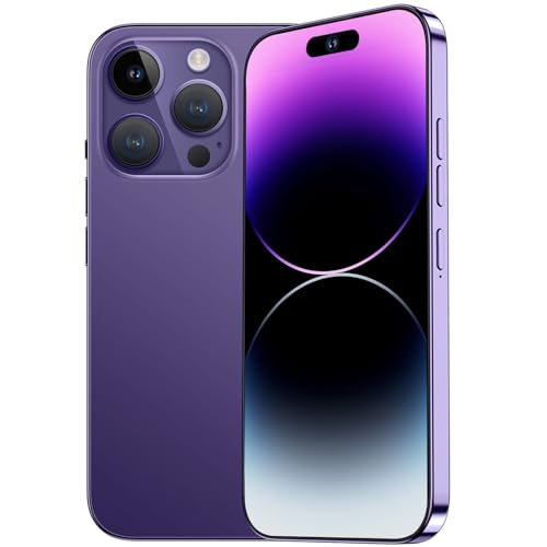 RKKPSDK I14 Pro Max Unlocked Smartphone Cell Phone Long Battery Life 6.8 HD Screen Unlocked Phones, 6+256GB Android 13.0 Memory Card, Dual SIM/Fingerprint Lock/Face ID/GPS (Purple 6+256) – AmaSync Store