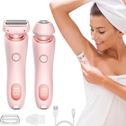 Dusk Razor for Women, The Glide Pro 3.0 Razor, 2 in 1 Livora Electric Shaver Wet & Dry Waterproof Electric for Women, Silk Glide Pro Shaver with Removable Head for Bikini Portable Legs Body (Pink) -