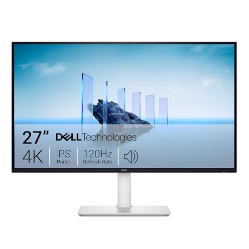 Dell 27 Plus 4K Monitor – S2725QS – 27-inch 4K (3840 x 2160) 120Hz 16:9 Display, IPS Panel, AMD FreeSync Premium, sRGB 99%, Integrated Speakers, 1500:1 Contrast Ratio, Comfortview Plus – Ash White – AmaSync Store