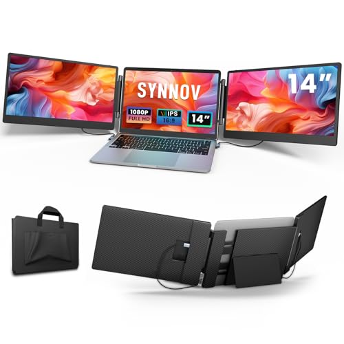 Laptop Screen Extender, 14" FHD 1080P Triple Portable Screen Extender Monitor for 13"-16.5" Laptop with Stand Dual Monitors Built-in Speakers, Laptop Monitor Extender for MacOS/Wins/Chrome/Dex – AmaSync Store