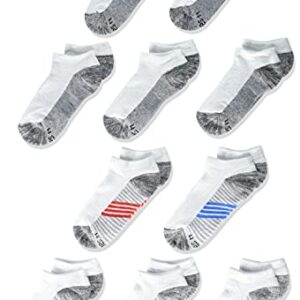 Hanes Ultimate boys No Show, 10-pack fashion liner socks, White, Large US -