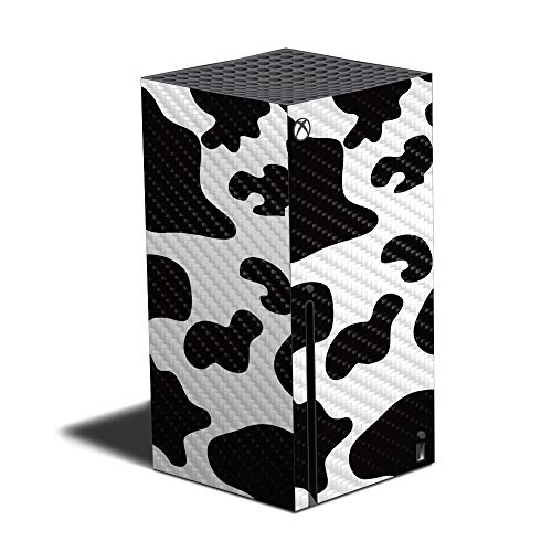 Mighty Skins Carbon Fiber Skin Compatible with Xbox Series X - Cow Print | Protective, Durable Textured Carbon Fiber Finish | Easy to Apply and Change Styles | Made in The USA (CF-MIXBSERX-Cow Print) -
