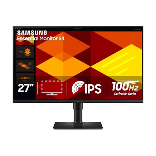 Samsung 27” (S40GD) Borderless Business Monitor with IPS Panel, 100Hz Refresh Rate, Eye Saver Mode, Ergonomic Design, Game Picture Mode, LS27D402GANXGO -