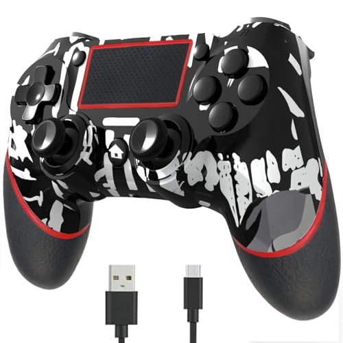 SZDILONG Upgraded Wireless Controller for Ps4 Gamepad Compatible with Ps4/Pro/Slim/Windows PC,Joystick for PS4 with Touchpad/Stereo Headphone Jack/Six-axis Motion Control/Charging Cable -